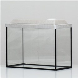 Аквариум «Прямоугольный» с крышкой, 15 л, 34×17×25/30 см, беленый дуб