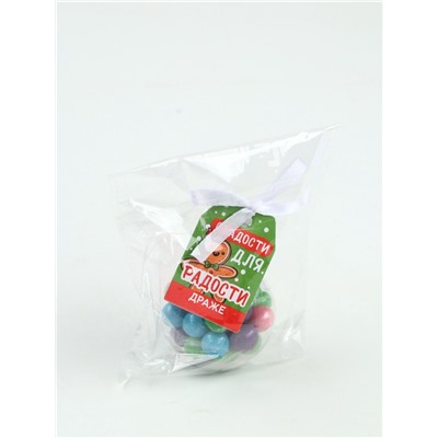 Драже новогоднее в круглой банке с шильдом «Сладости для радости», 38 г