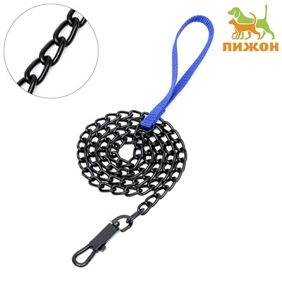 Поводок металлический, 120 см × 3 мм, черный