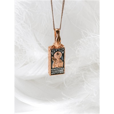 Подвеска-икона из чернёного серебра с золочением - Кирпичик св.Спиридона 925 пробы 3-610чз