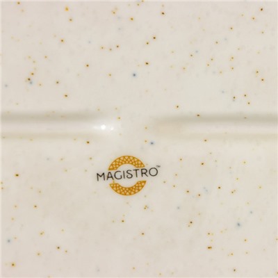 Блюдо сервировочное Magistro Poursephona, 37×24 см, фарфор, бежевое