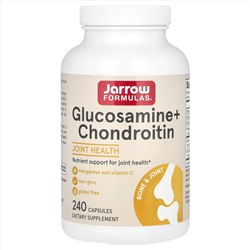 Jarrow Formulas, глюкозамин, хондроитин с марганцем и витамином C, 240 капсул