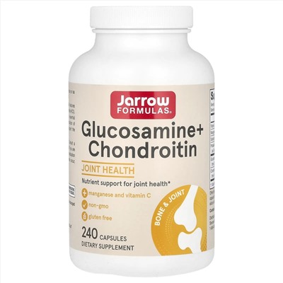 Jarrow Formulas, глюкозамин, хондроитин с марганцем и витамином C, 240 капсул
