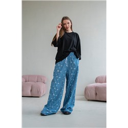 Брюки джинс  DENIM048/02/Голубой, белый