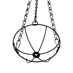 Кашпо подвесное «Полусфера», d=15 см, металлическое, со вставкой из кокоса