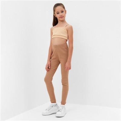 Лосины для девочки MINAKU, светло-бежевые, рост 128 см