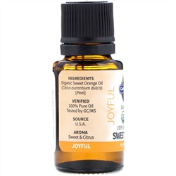 Garden of Life, 100% Organic & Pure, Essential Oils, Joyful, Sweet Orange, 0.5 fl oz (15 ml)