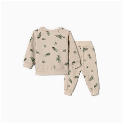 Костюм детский (свитшот и брюки) «Крошка Я. Еловые веточки», рост 62-68 см