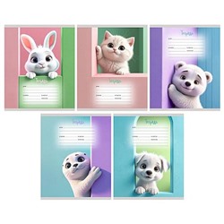 Тетрадь  18л клетка "Белый и пушистый" ТКЛ189605 Listoff