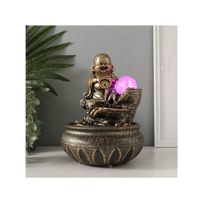 Фонтан настольный с подсветкой «Хотей. Благополучие», от сети, 16×16×22 см