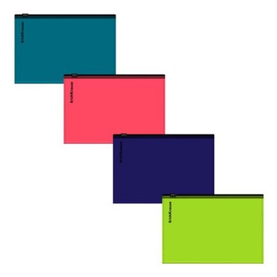 Папка на гибкой молнии C6 ZIP Soft Reef непрозрачная ассорти 62961 ErichKrause