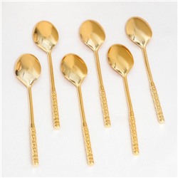 УЦЕНКА Набор ложек на подставке «Авалон», 6 шт., 5.5×5.5×7.5 см