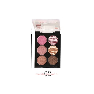 Farres Тени 6-цветов Fruit Peach тон 02 сиренего коричневые оттенки 1839