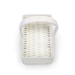 Корзина плетёная для хранения Cistella, с ручкой, пластиковая, белая, набор 3 шт., Greengo