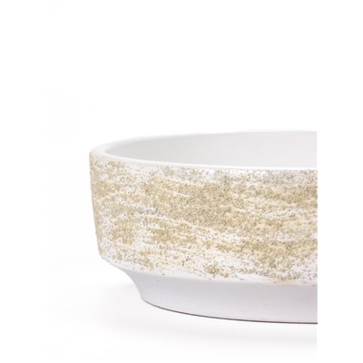 УЦЕНКА Горшок бонсайница 0.6 л, 15×5.5 см для кактусов и суккулентов белый, керамика «НАВИ» 1089816