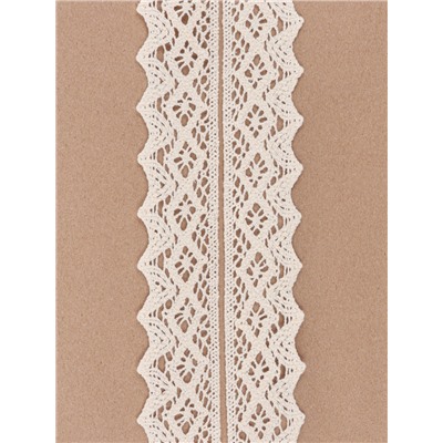 Кружево вязаное, 40 мм × 10 ± 1 м, цвет бежевый