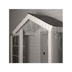 Гирлянда «Бахрома» 4×0.6 м, IP44, белая нить, 180 LED, свечение тёплое белое, 8 режимов, 220 В