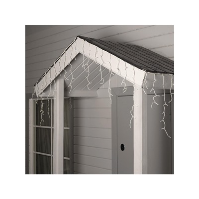 Гирлянда «Бахрома» 4×0.6 м, IP44, белая нить, 180 LED, свечение тёплое белое, 8 режимов, 220 В