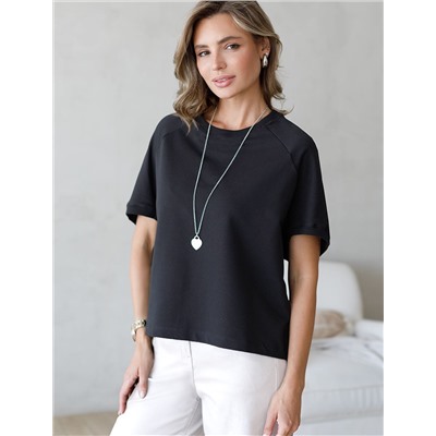 Футболка из тонкого премиального футера с эластаном