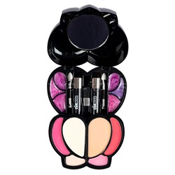 Набор детской декор. косметики Bondibon Eva Moda, BOX 16,5х12,5х4,5 см; тени для век-17шт.(12,48г), блеск для губ-6шт.(4г), румяна-4шт.(5,28г), пудра-1шт.(3,68г), тушь-2шт.(3,2г), аппликатор-3шт., пуховка-1шт., зеркало-1шт.,