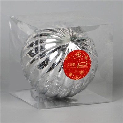 Ёлочная игрушка «Винтаж», шар новогодний, d=11.5 см, полосы, серебристый