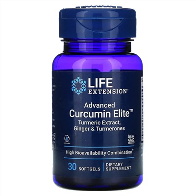 Life Extension, Advanced Curcumin Elite, экстракт куркумы, имбирь и турмероны, 30 мягких таблеток