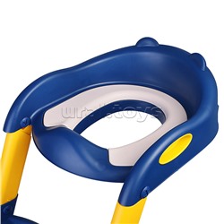 Детская накладка на унитаз со ступенькой (синий)