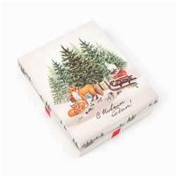 Набор махровых полотенец Этель «Лесные жители» 30×30 см - 5 шт., 100% хл, 340 г/м²