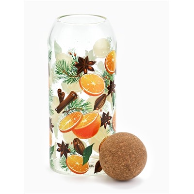 Банка новогодняя стеклянная для сыпучих продуктов «Аромат праздника», 1000 мл