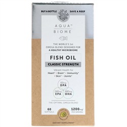 Enzymedica, Aqua Biome, Fish Oil, Classic Strength, Lemon Flavor, 1,200 mg, 60 Softgels