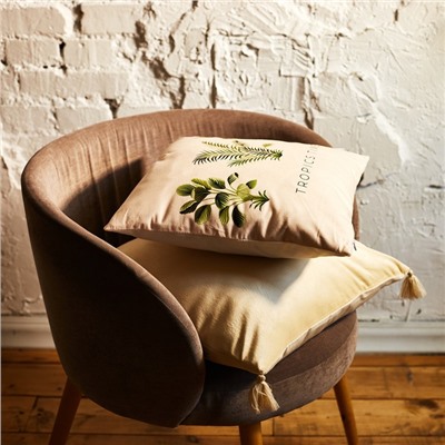 Наволочка декоративная Этель «Tropics time», 40×40 см, 100 п/э, велюр