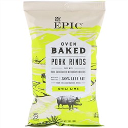 Epic Bar, Oven Baked, Pork Rinds, Chili Lime, 2.5 oz (70 g)