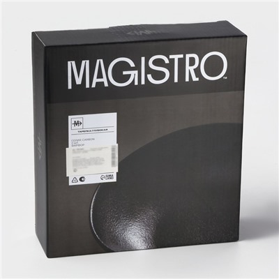 Набор тарелок фарфоровых Magistro Carbon, 21×18,5 см, 2 шт, цвет чёрный