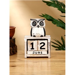 Календарь настольный «Совенок», 11×5×16 см, дерево, чёрно-белый