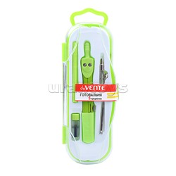 Готовальня (5 предметов) цветной корпус, ассорти 3 цвета