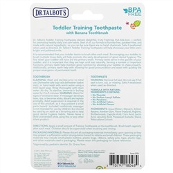 Dr. Talbot's, Toddler Training Toothpaste with Banana Toothbrush, 6 m+, Tutti Frutti, 2 Piece Set