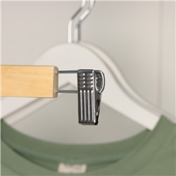 Вешалка для брюк и юбок Доляна, 33×13 см, с зажимами, светлое дерево