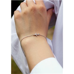 Серьги-пусеты из серебра с фианитами родированные - Самолёты 925 пробы 12-1275