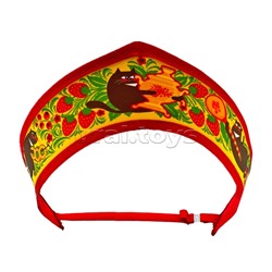 Кокошник-ободок "Русские промыслы" Семеновская, с регулируемой резинкой, универсальный, полиэстер