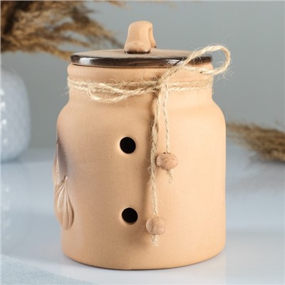 Банка для чеснока Борисовская керамика «Ретро», 1 л, 16×11.5 см, бежевый