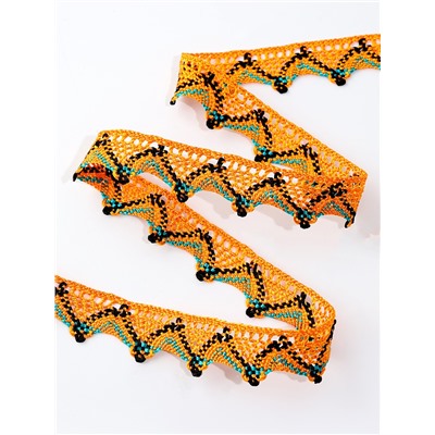 Тесьма «Уголки», ширина 2 см, намотка 25 м, цвет оранжевый