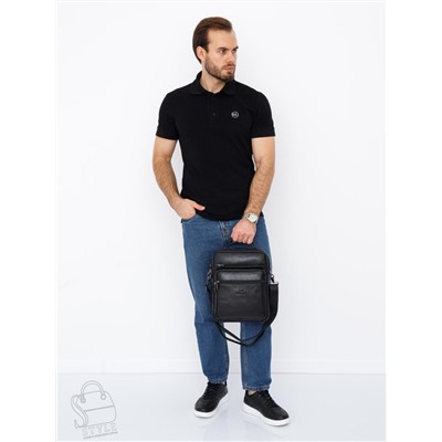 Сумка мужская кожаная 7905-4 black Fuzhinino