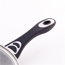 3769-1 Сковорода 28 см с мрам.покр. с крышкой (х6)