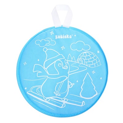 Ледянка мягкая, детская «Пингвин», диаметр 35 см, голубая
