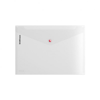 Папка с кнопкой  А4 160мкм 50205 Glossy Clear прозрачная с кнопкой цветной ErichKrause