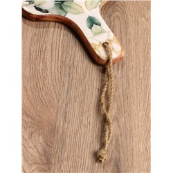 Доска разделочная прямоугольная «Листья», 41×18 см, дерево манго