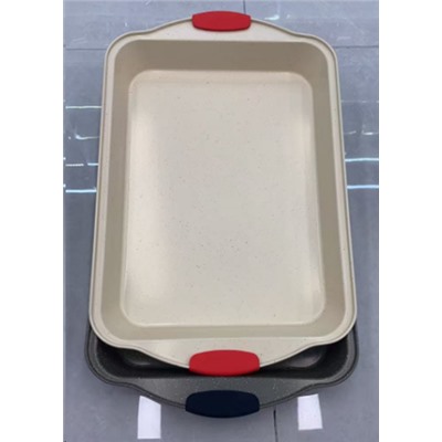 Противень 45х29х5,5 см Мрамор с силиконовыми ручками/ RSD-936 /уп 30/ 0.64/