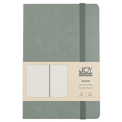 Блокнот А6- 96л клетка "Joy Book. Мятное мороженое" на резинке,карман, кожзам БДБК6964539 Listoff