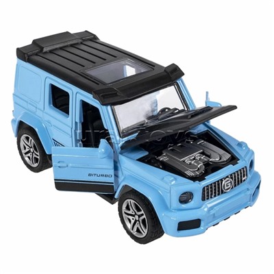 Машина метал. инерционная, М1:36, 4 открыв. двери "Парк Техники" джип голубой