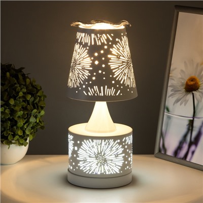 Аромалампа RISALUX «Салют», с подсветкой, Е27, 40 Вт, RGB, 13×13×30 см, белая